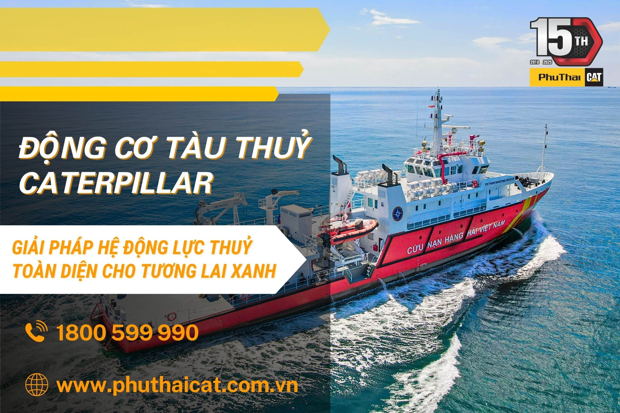 ĐỘNG CƠ TÀU THUỶ CATERPILLAR - GIẢI PHÁP HỆ ĐỘNG LỰC THUỶ TOÀN DIỆN CHO TƯƠNG LAI XANH