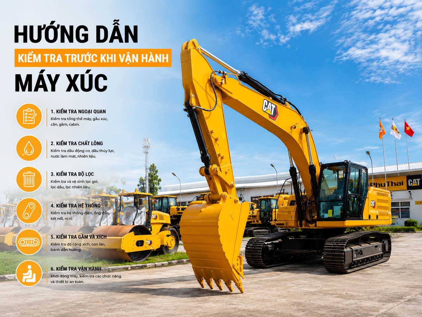 Quy Trình Kiểm Tra Trước Khi Vận Hành Máy Xúc